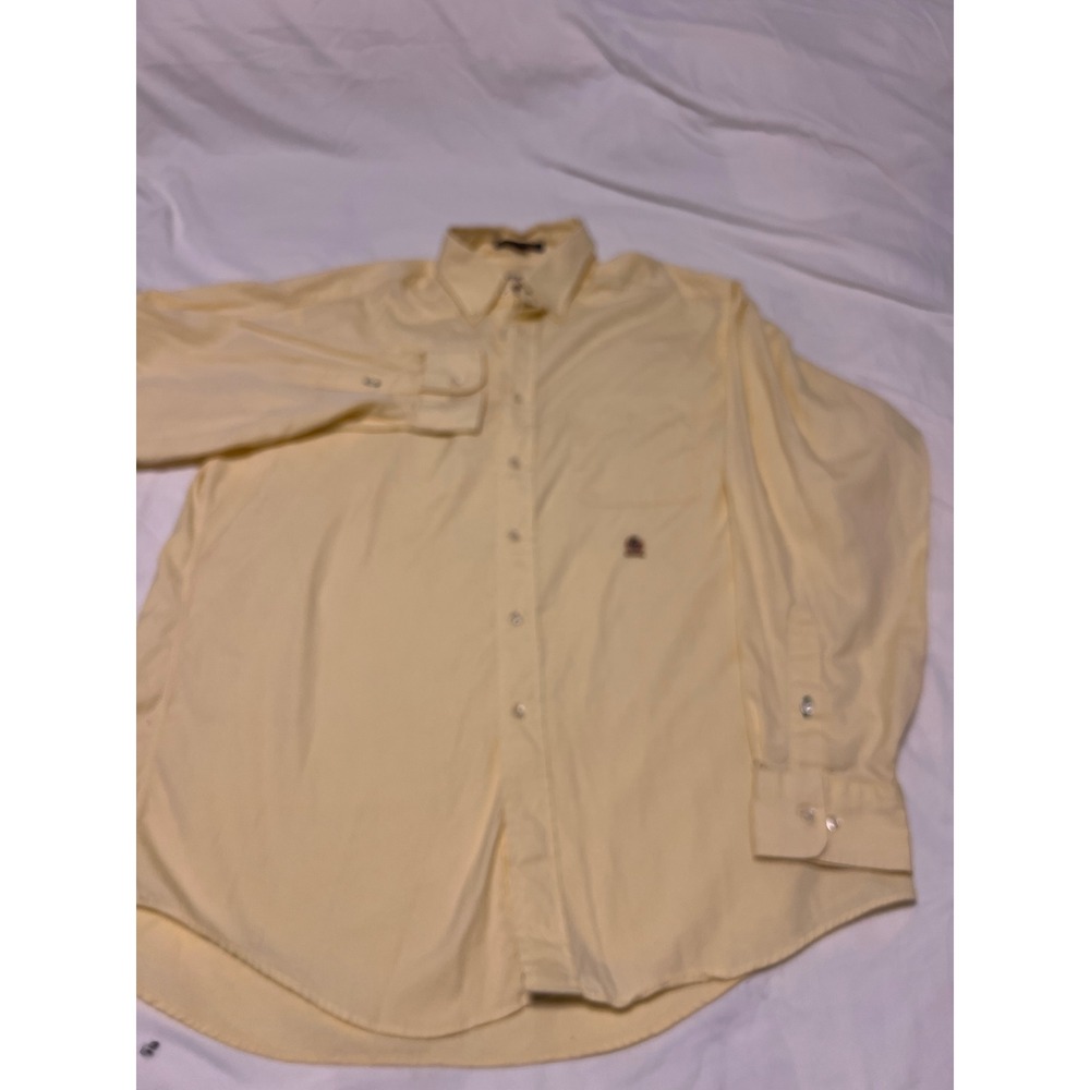 Tommy Hilfiger American Classics Yellow Button Down Shirt 16 34-35 Mens L